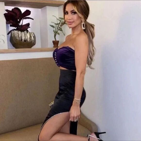 ZARA CROPPED VELVET TOP - Picture 9 of 16